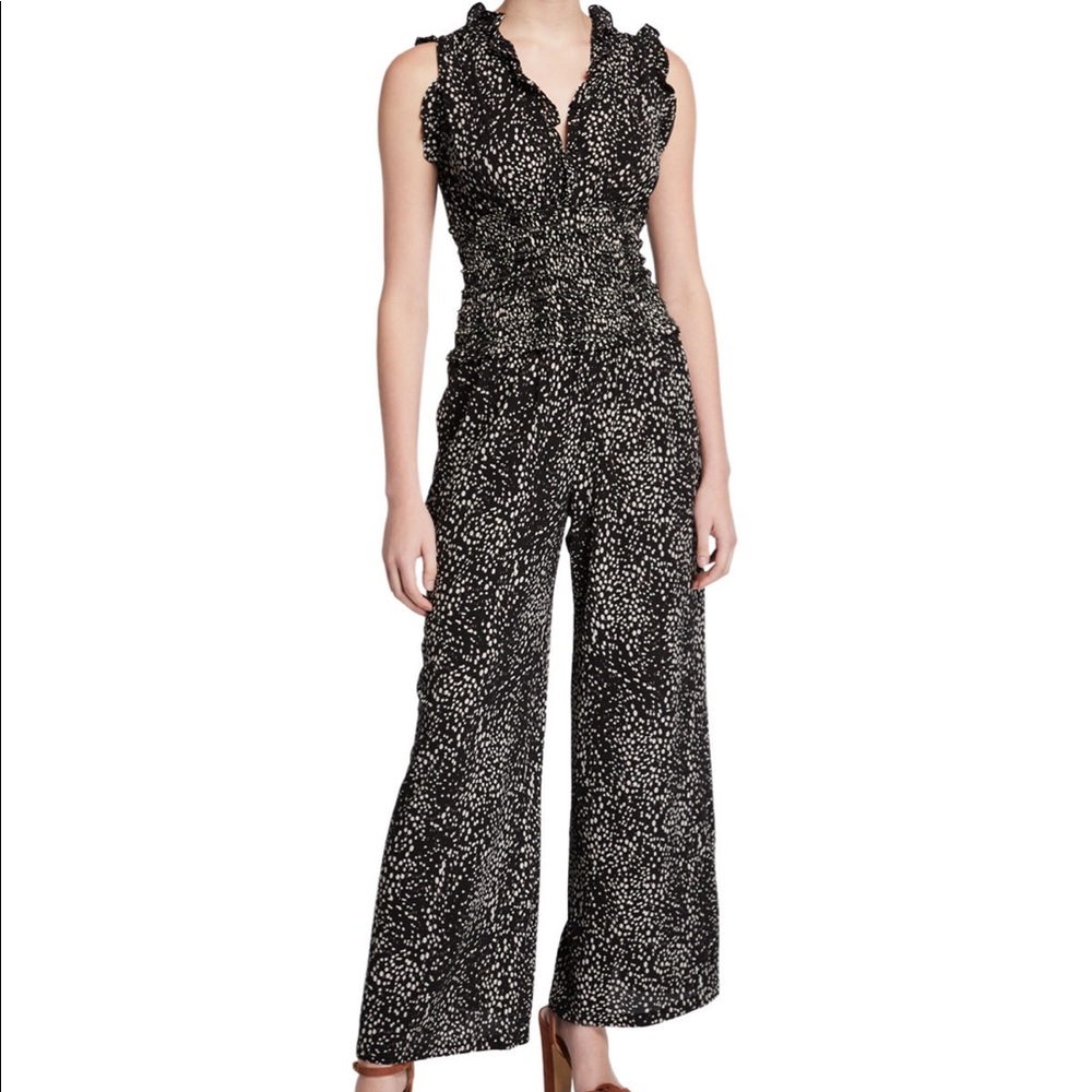 Max Studio V-Neck Smocked Waist Jumpsuit